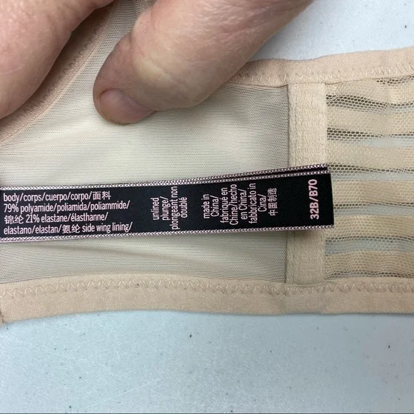 NWOT VS CREM Unlined Mesh Full-coverage Plunge, 32B. *P1034 - Picture 9 of 10